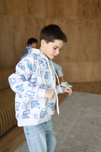 Tech Flow Zip Hoodie Blue – Tech Hoodie for Boys