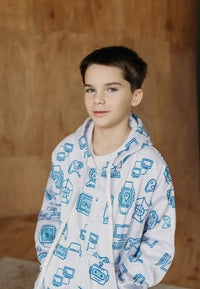Tech Flow Zip Hoodie Blue – Tech Hoodie for Boys