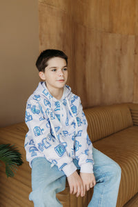 Tech Flow Zip Hoodie Blue – Tech Hoodie for Boys