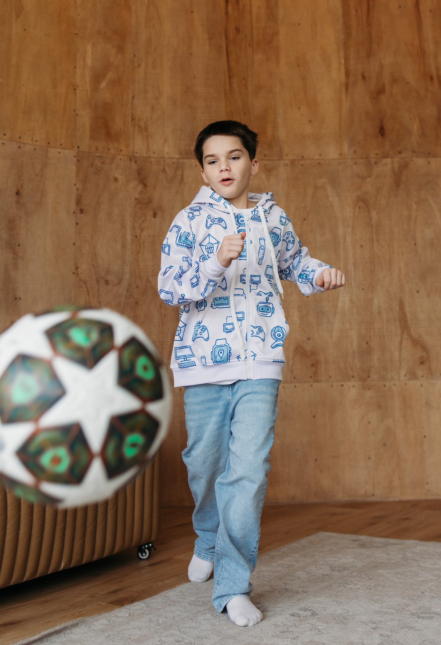 Tech Flow Zip Hoodie Blue – Tech Hoodie for Boys