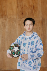 Tech Flow Zip Hoodie Blue – Tech Hoodie for Boys